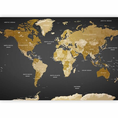 murando - Carta da Parati Moderna per Camera da Letto, Mappa, 200x140 cm | Fotomurali in TNT, Decorazione da Muro XXL, Poster Giganti da Parete, Mondo, Produzione Europea