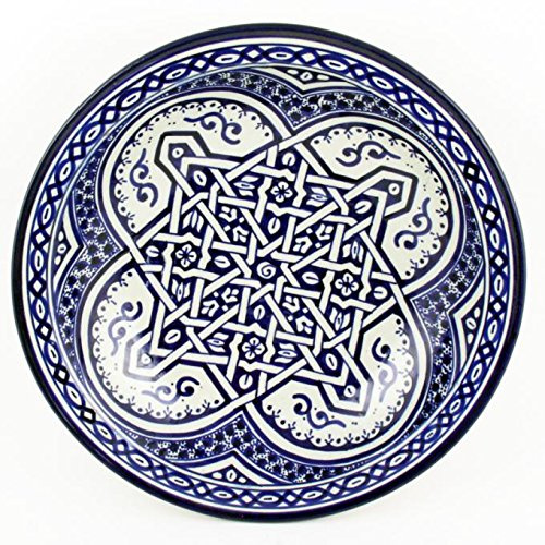 Casa Moro Orientalisk handmålad keramisk skål f011 rund Ø 34 cm blå vit | salladsskål fruktskål | ksf011
