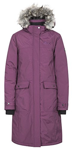 Trespass DLX Munros, Blackberry, XXS, Waterproof Down Jacket with removable Hood for Women, XX-Small / 2X-Small / 2XS, Purple