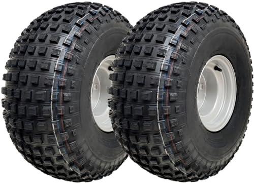 22 x 11,00-8 Knobby ATV däck 4 dubb fälg släpvagn fyra hjul 100 mm PCD (set med 2)