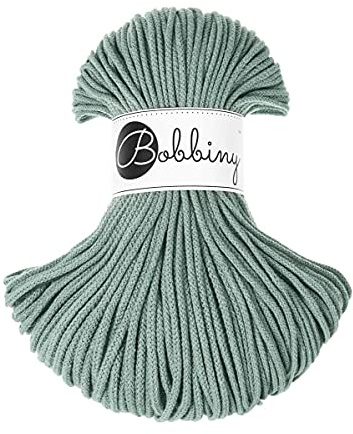Bobbiny Makramee Garn 3mm (Farbe Laurel 100 Meter) Textilgarn, Baumwollschnur, Rope Garn, Macrame Cord, Baumwollkordel
