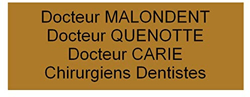 plaque ou etiquette boite aux lettres 4 lignes - bronze 100x40mm