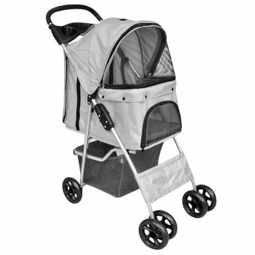 vidaXL Haustier Buggy Hund Katze Klappbar Hundewagen Hundebuggy Katzenwagen