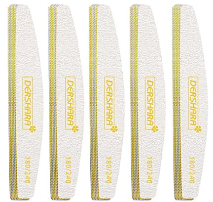 Lima De uñas Profesional Gel Acrílico Limas uñas 180/240 grit Bloque de pulido Doble cara papel de lija esmerilado Pulido Manicura - 15 Piezas (180/240)