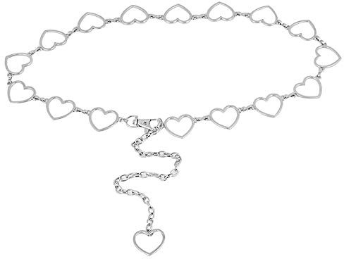 Milya Damen Hüftkette Fliege und Kummerbund Set, Herz Silber, Einheitsgröße