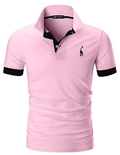 STTLZMC Polo Homme Manche Courte Slim Fit Poloshirt Casual Col Contrasté