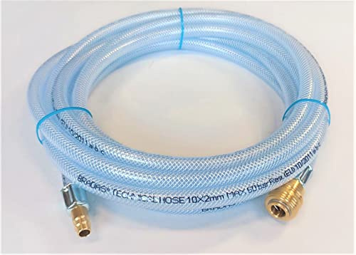ZaTeChS Pressluftschlauch 100cm (1m) | Ø10mm DN9 Innendurchmesser | 60 bar | RQS Typ 26 DN 7,2 (8mm) - 8mm (DN 7,2) Schnellkupplung | Gewebeschlauch | Druckluftschlauch | Luftschlauch Kompressor