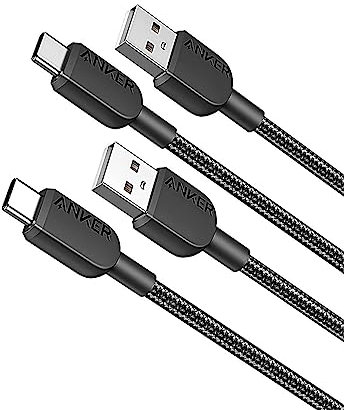 Anker USB C Kabel, [2 Stück 0,9m] Ladekabel USB C Nylon Geflochten Schnellladekabel, USB auf USB C Kabel für Samsung Galaxy S24 S23 S22 Ultra Note 20 iPhone 16 15 14 Pro Max iPad MacBook