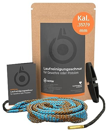 WPW Laufreinigungsschnur für Gewehre als Waffenreinigungsset & Laufreiniger, Kaliber 17/223 / 5,56mm / 243 / 6mm / 264/6,5mm / 270 / 7mm / 7,62mm / 308/30-06 / 8mm / 9mm / 9,3mm / 338/458