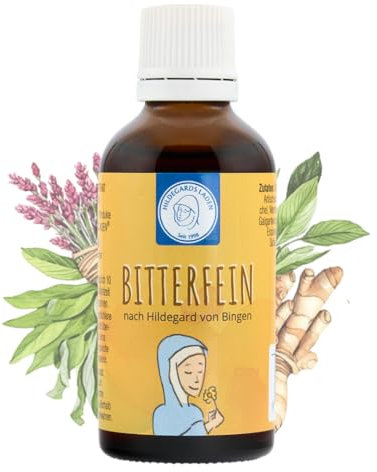 Bitterfein - Kräuterbitter-Tropfen | Hildegard von Bingen | Bitterstoffe aus 17 Pflanzen | Vor jedem Essen | 50ml - Konzentrat für ca. 30 Tage