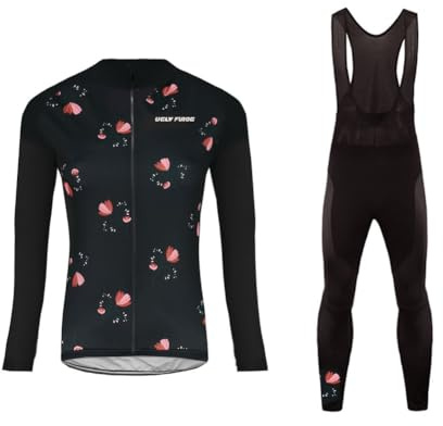 UGLY FROG Damen Radtrikot Set Radtrikot Langarm + Radhose mit 20D Sitzpolster Fahrradbekleidung CXWY02