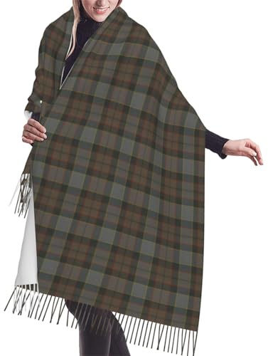 Bufanda,Outl And Er Fraser Tartan, Bufanda Unisex con Flecos, Chales Grandes, Cálidos Y Suaves con Sensación De Cachemira, 196x68 cm