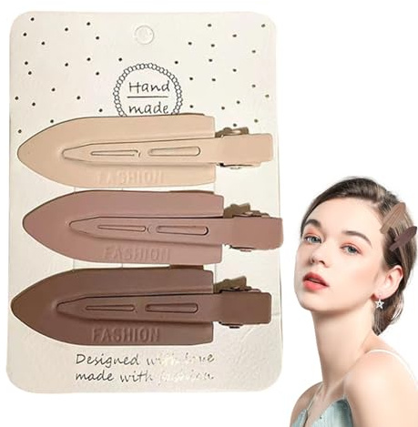 Pas de pince à cheveux pli | Styler les pinces à bec de canard,3 pièces Barrettes à cheveux sans courbure pour unisexe, pinces à cheveux sans plis pour la coiffure et l'application de maquillage Zorq