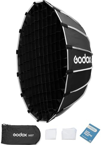 Godox S65T 65cm Dodecagonal Softbox Umbrella Reflector | Portable Quick Install Soft Box with Honeycomb Grid,Bowens Mount Studio Video Light for Studio Video Light,Phototgraphy