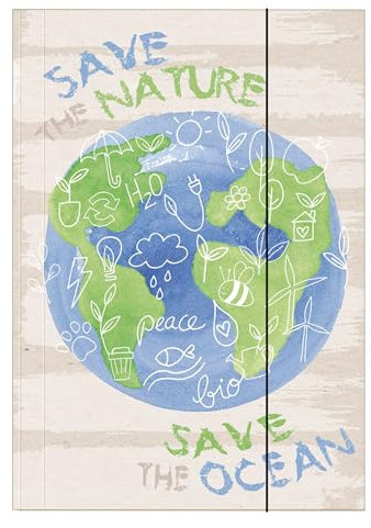 VELOFLEX 4432612 - Sammelmappe Nature, DIN A3, mit Gummizug, strapazierfähig, Jurismappe aus Karton, Ordnungsmappe