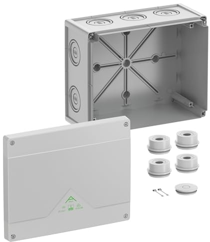 Spelsberg Abox 250-L Abzweigdose, Kabelabzweigkasten, Feuchtraumdose, IP55/IP66, 252 x 202 x 120 mm, 25 mm², für Innenbereich und geschützten Außenbereich