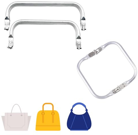 Exsbtay 3 Stück Taschenbügel, Taschenrahmen Verschluesse, Taschenrahmen Kuss, Aluminium-Geldbörse, Rahmengriff für DIY-Projekte, Handwerk, Geldbörsen-Griff