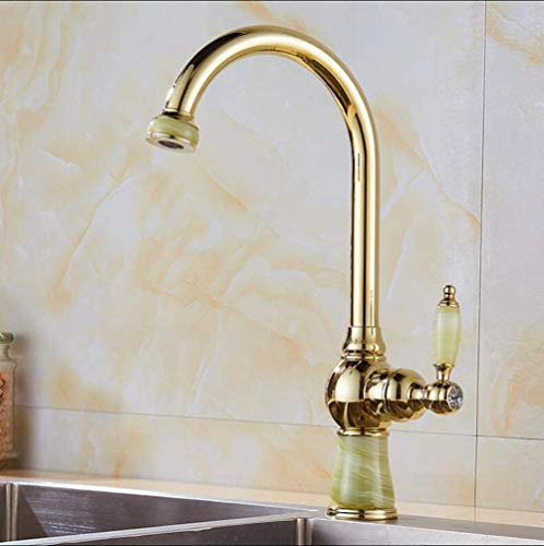 Faucets, Kitchen Faucets Brass with Jade Kitchen Crane Single Handle Finish 360 Swivel Mixers Taps Kitchen Tap Sink Mixer Kitchen Taps Granite/B