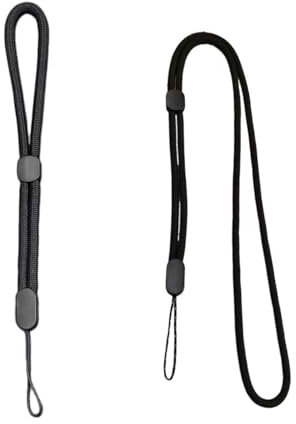 2 Cordons Noirs Pour Téléphone Portable, Dragonnes Réglables, Tressés Et Rétractables - Accessoires De Sac À Dos Pour Téléphones, Appareils Photo, Bouteilles D'Eau