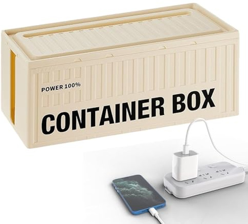 Cable Storage Box for Desk,Cable Management Box - Management Cable Storage Box Large Container Shape Cable Organizer - Desk Organizer