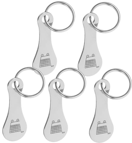 TEHAUX 5pcs Stylish Trolley Coin Keyring Shopping Trolley Tokens Keychain Insert Coin Keychain