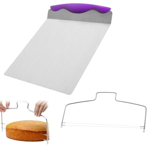 NHQZ Set Archetto Taglia Torta Acciaio Inossidabile, Acciaio Inossidabile con Sollevatore Torte, Accessori Torta Professionali, Strumento per Taglio Uniforme Pan di Spagna e Torte, 32 cm
