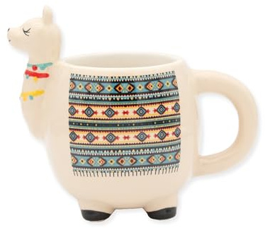 Winkee Tasse à Café Lama Endormi – Mug Café et Tasse à Thé Élégante en Céramique – Grande Tasse XL – Cadeau Anniversaire Fête des Mères Pères