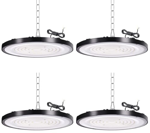 JINABLOSSY Faretto LED UFO 200W, 6000K 20000LM 252 LEDs Lampada UFO Industriale Bianco Freddo High Bay IP65 Impermeabile Officina per Garage Magazzini Fabbrica Stadio Coperto