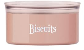 Guzzini - Barattolo ovale salvafreschezza con scritta 'Biscuits' (Rosa)