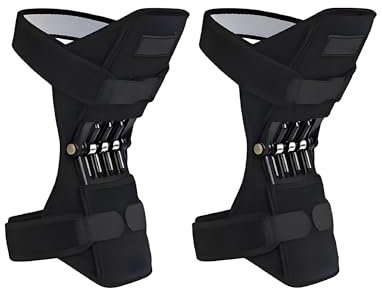 Genouillère de Soutien articulaire (1 Paire), genouillères stabilisatrices, genouillère Respirante avec Ressorts puissants for la randonnée et la montée des escaliers(4 Springs)