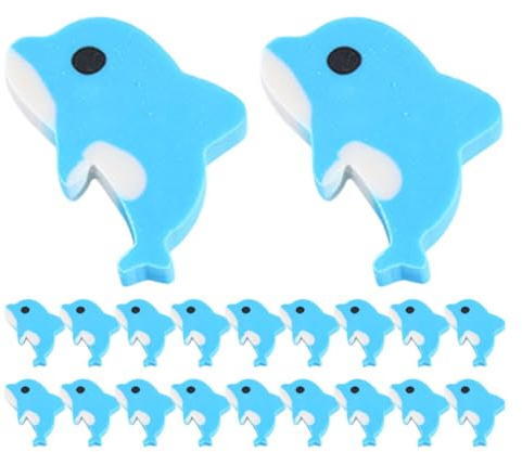 HOMSFOU Mini Radiergummi Kleiner Delfin Lustige Radiergummis Für Kinder Schulsachen Aesthetic Lernzubehör Bürobedarf 20 Stück