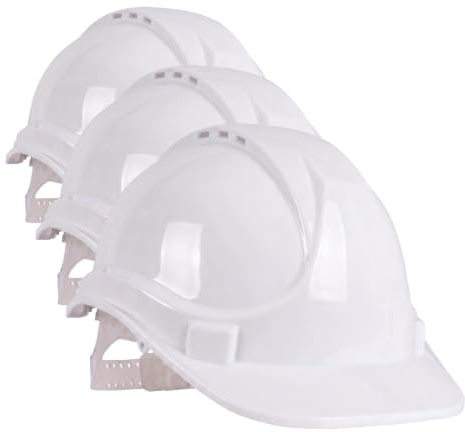 Blackrock Weißer Schutzhelm, Sicherheitshelm, für BAU, Herren Damen Unisex, Arbeitshüte, Bauarbeiter, Einheitsgröße, verstellbares Kopfband, HDPE Schutz, UK/EU 2016/425 EN937:2012+A1:2012