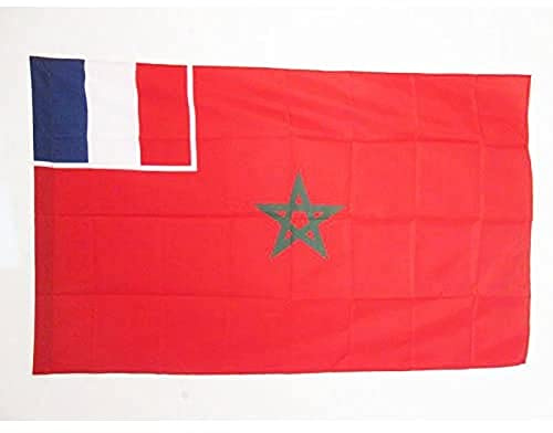 AZ FLAG - Flagge Französisches Marokko Protektorat 1912-1956 - 90x60 cm - Französisch-Nordafrika Fahne 60 x 90 Cm Scheide Für Mast - Flaggen