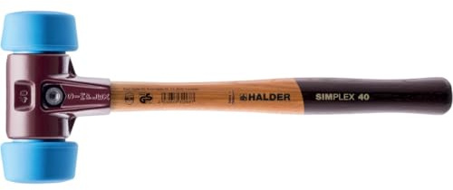 Halder 3001.051 SIMPLEX - Martello da carpentiere con corpo in acciaio pressofuso e manico in legno, Ø 50:40, TPE-soft