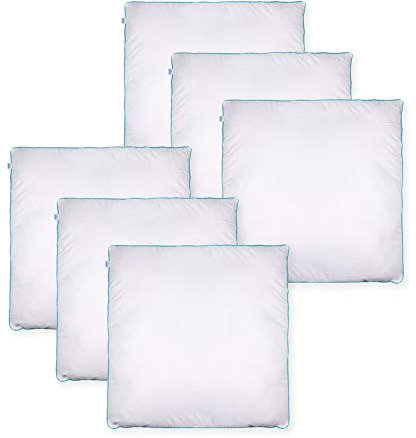 Sleeb Füllkissen 80x80 cm 6 Stück Reißverschluss Waschbar Weiß Kissen-Füllung Kissen-Inlett Innen-Kissen