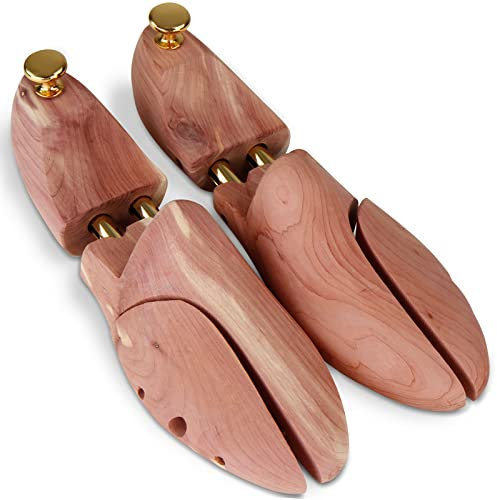 Jago® Schuhspanner - 1 2 4 Paar, aus Zedernholz, Aluminium, mit Spiralfeder, 37 38 39 40 41 42 43 44 45 46 47 48 - Schuhstrecker, Schuhdehner, Schuhweiter, Schuhform, für Damen, Herren