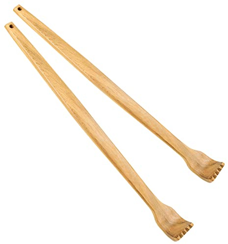 tiopeia 2 Stck Holz Rckenkratzer, Handheld Rckenmassagegert | Rckenkratzer mit langem Griff, Sofortige Linderung von juckendem Krperentspannung 15,6 Zoll+15,2 Zoll