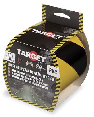 TARGET C13NA33100 - Markierungsband - Kleber - Boden - Warnung - Beschilderung - Sicherheit - Markierung - Gelb und schwarz 33 Meter x 100 Millimeter