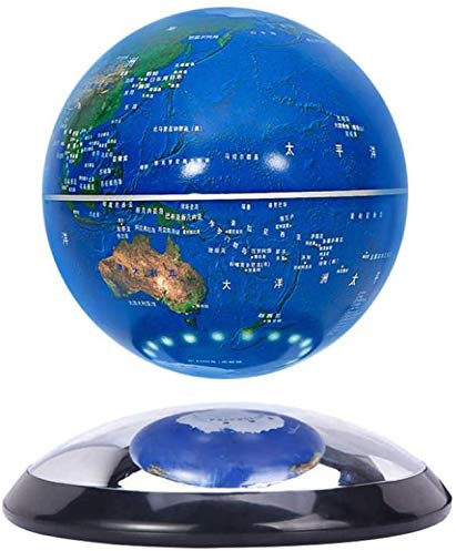 GYLEJWH Globo creativo di terra luminoso galleggiante magnetico a levitazione globo con decorazioni per la casa e lebureau, blu