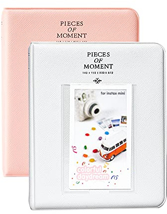 Polaroid Photo Albums,2Pcs Goodsnetic 64 Pockets Album for Fujifilm Instax Mini 7s 8 8+ 9 25 26 50s 70 90 Instant Camera Name Card,Photo Book for Polaroid PIC-300P/Z2300,Flamingo Pink&Light Blue