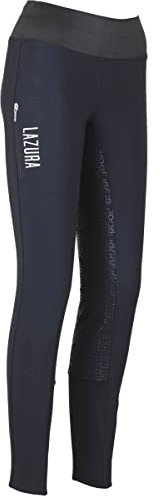 Lazura - Winter-Reitleggings für Damen Emma | Wasserabweisende Thermo-Leggings mit Silikon-Vollbesatz | Winter-Reithose mit breitem Gummiband & Handy-Tasche | Damen Reitbekleidung in Größe 44