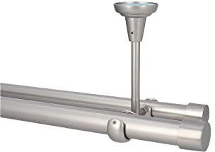 HDTL Gardinenstange Vorhangstange 25/19mm 2-läufig Deckenmontage Satin Matt 360 cm Zoya