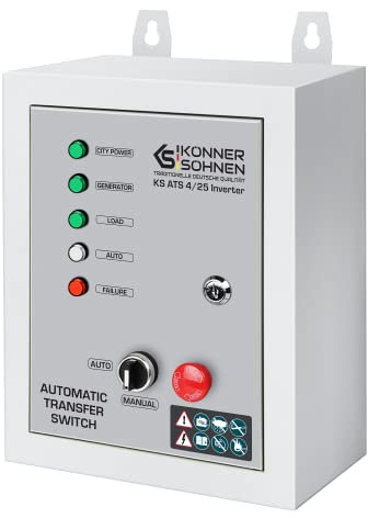 K&S Könner&Söhnen Generatore ATS 4/25 Inverter, Start/Stop Automatico, 5.75 (11.5) kW (230 V) e 13 kW (400 V), Residenziale, Commerciale, Backup Emergenza
