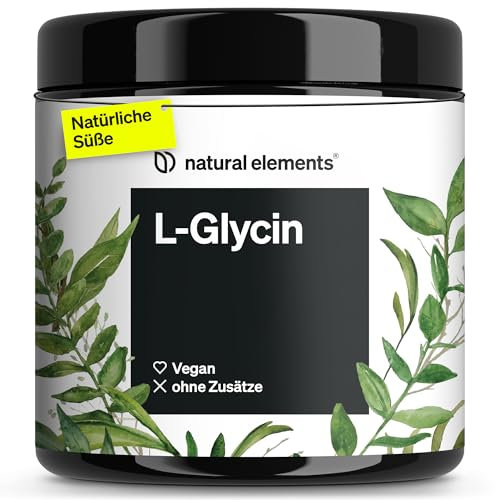 natural elements L-Glycin Pulver – 500g (11 Monate Reichweite) – vegan, optimal dosiert, ohne Zusätze, von Natur aus süß – in Deutschland produziert & laborgeprüft