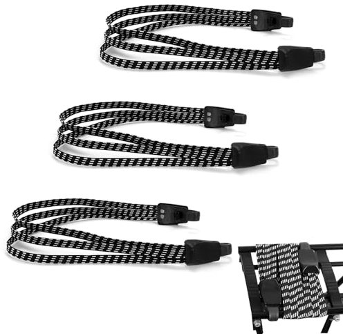 Tendeurs de Bagages Élastique Tendeurs Élastique avec Crochets Sangle de Serrage Vélo pour Fixation de Casque Bagages 3 Pièces