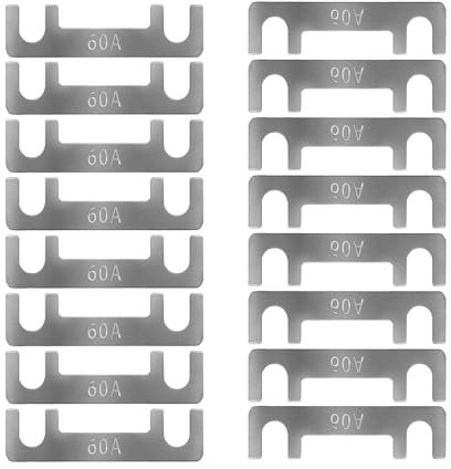 16pcs Fusibles Planos para Coche Fusible Plano Fusibles Lamina 30A 40A 50A 60A 70A 80A 100A 110A 125A 150A para Automóviles Camiones Vehículos de Construcción Autobuses Caravanas (60A)