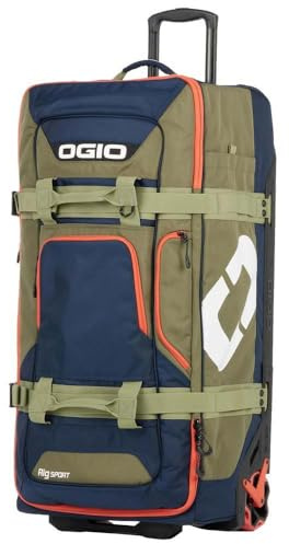 OGIO Rig 9800 Reisekoffer mit Rollen, extra robust und schützend (123 l Fassungsvermögen), Schwarz, Midnight Olive, One Size, Rig 9800 Reisetasche mit Rollen
