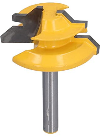 Fresa per legno, Fresa per scanalature, 45 gradi Lock Mitre Router Bit con coni, Guarnizione Cutter per strumento di taglio del legno per macchina per incisione, Router Bits di Falegnameria