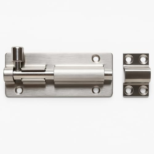 stahl-design-tebart Türschieber 100 mm aus Edelstahl – Robuster Riegel für Türen, Garten- & Kellertore – Rostfrei, langlebig & stabil | Für Innen & Außen | Einfache Montage & zuverlässige Sicherung