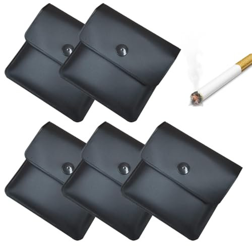 SGERUFZ Portacenere Portatile, 5 Pezzi, Riutilizzabile, Ignifugo, Inodore, per Attività all'aperto in Viaggio, Borsa, da Tasca, Porta Mozziconi, Posacenere da Borsetta